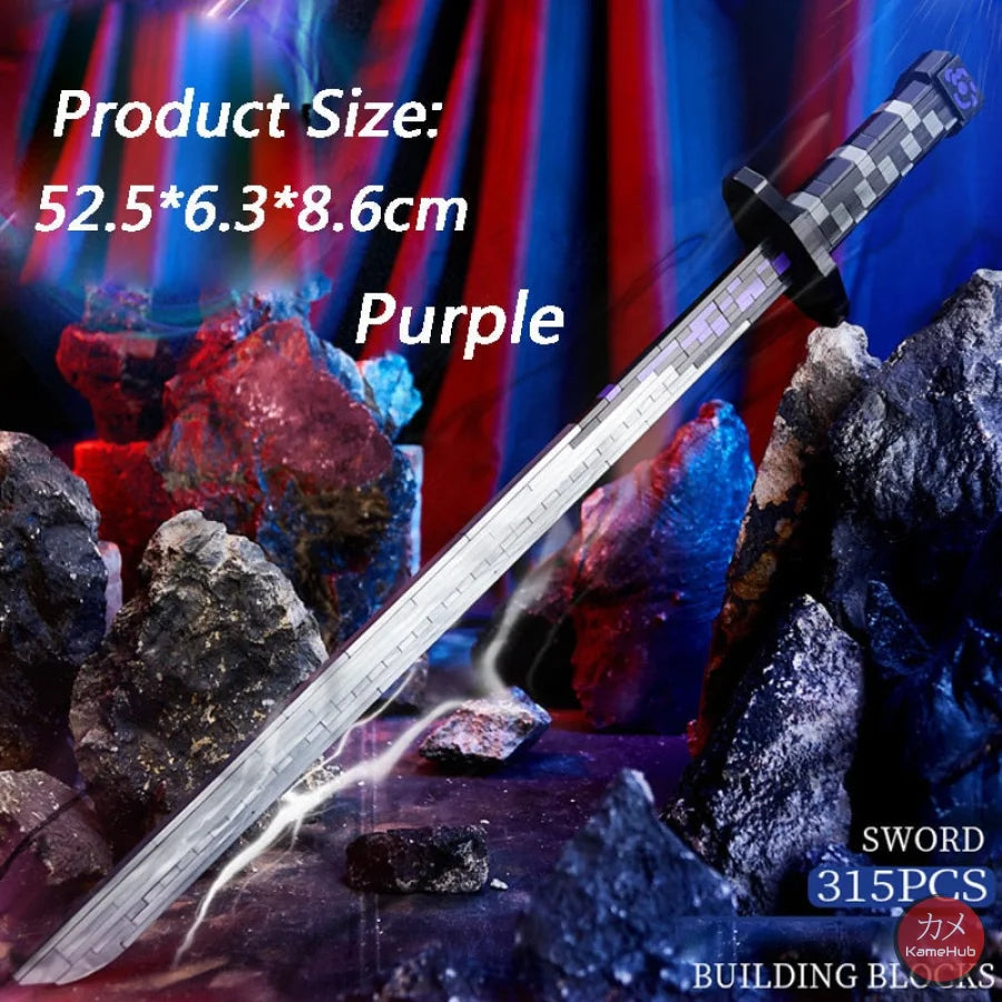 Anime - Katane E Spade In Mattoncini Stile Lego Glow The Dark Demon Slayer 2 Base &