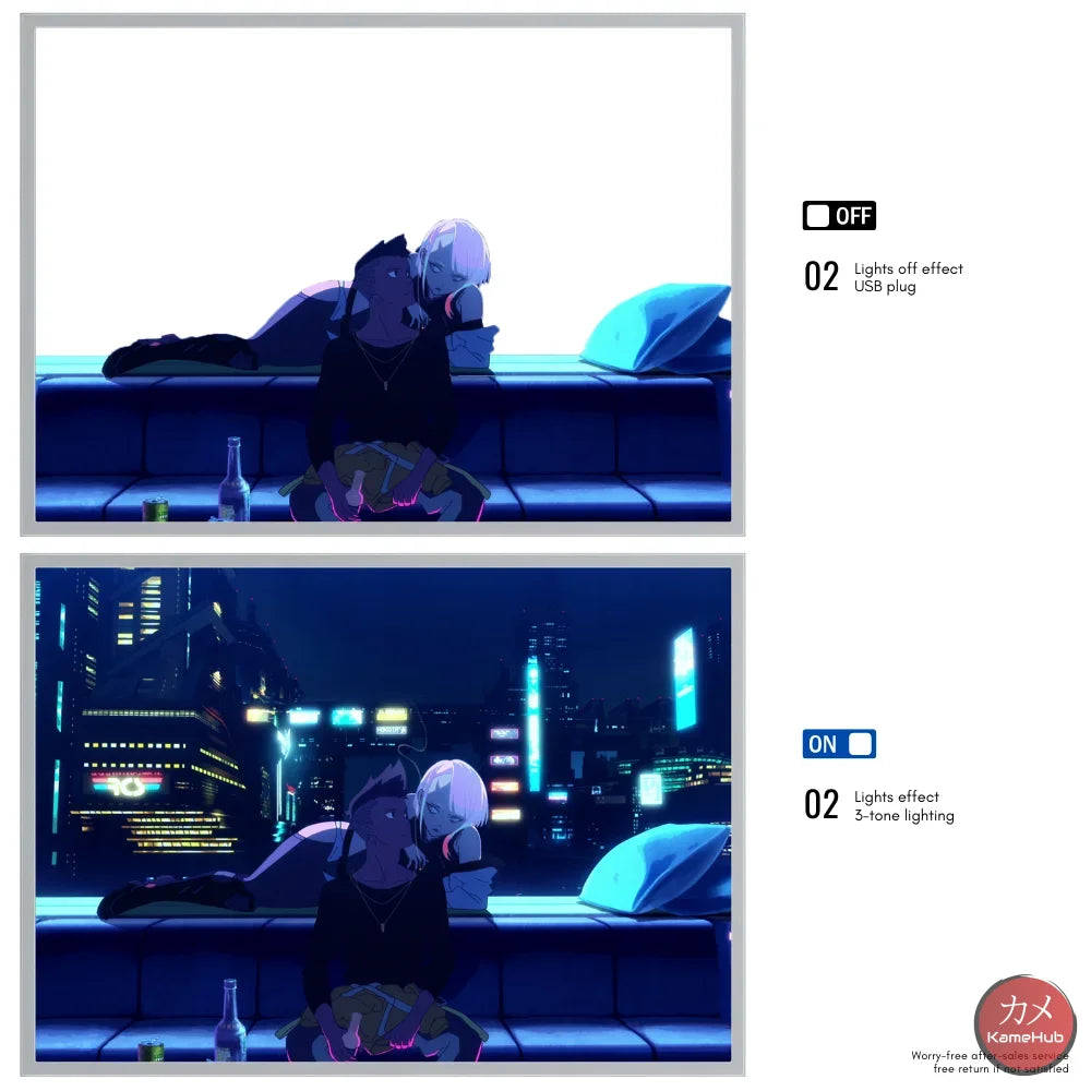 Cyberpunk Edgerunner - Quadro Luminoso 3D con Luce Led Quadro Luminoso 2 / S 15.5 x 21.5 cm Gadget