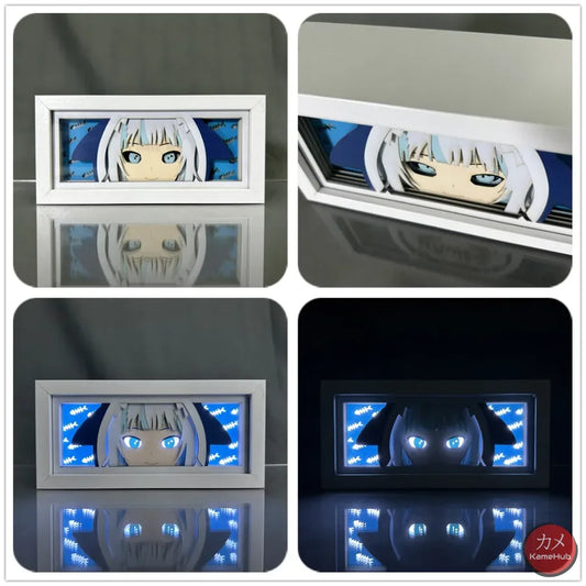 Hololive Production - Light Box 3D con Luce Led Gawr Gura / 16 Colori con Telecomando Gadget