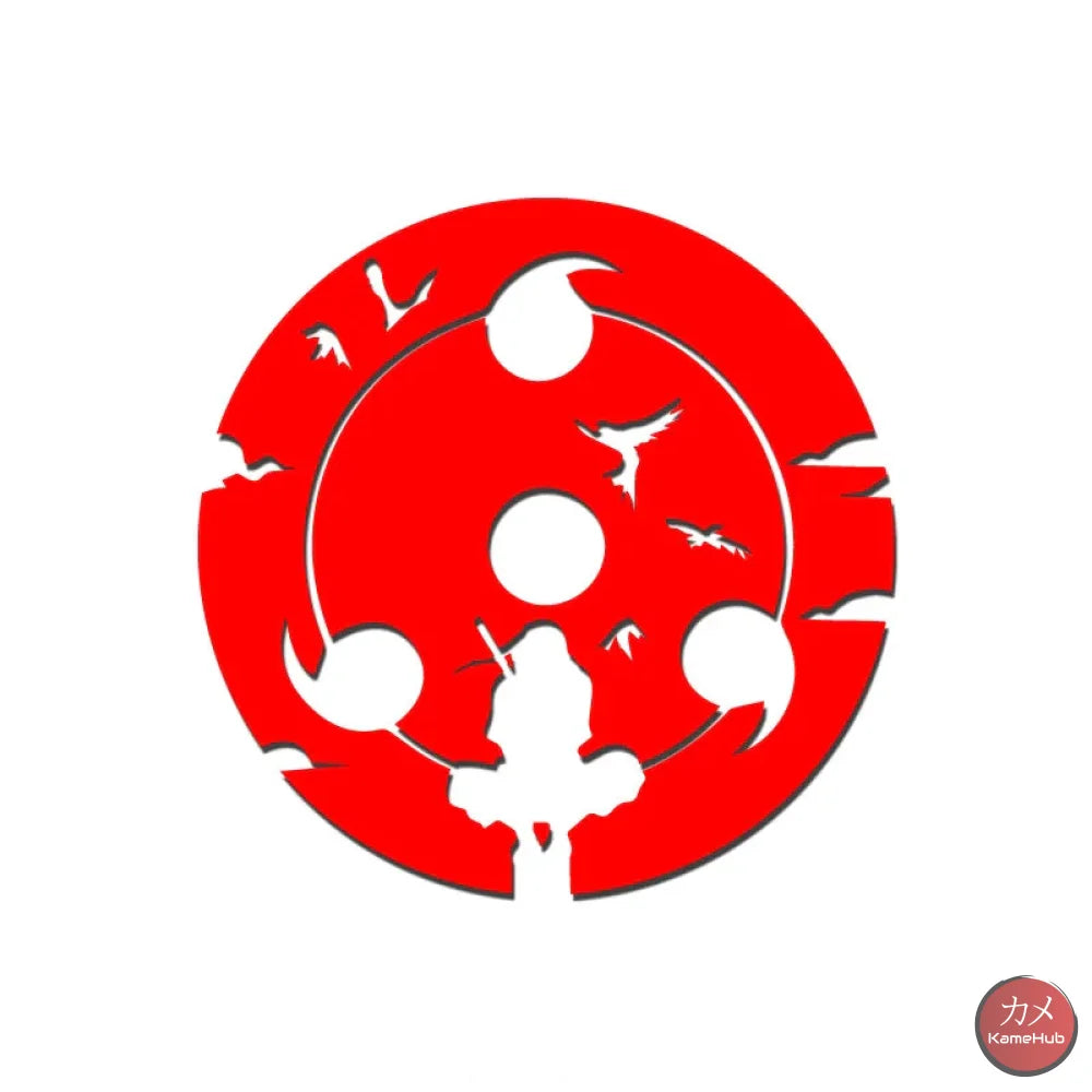 Naruto - Uchiha Itachi Sticker per Auto - Itachi Adesivo Rosso / L 18x18cm - Accessori