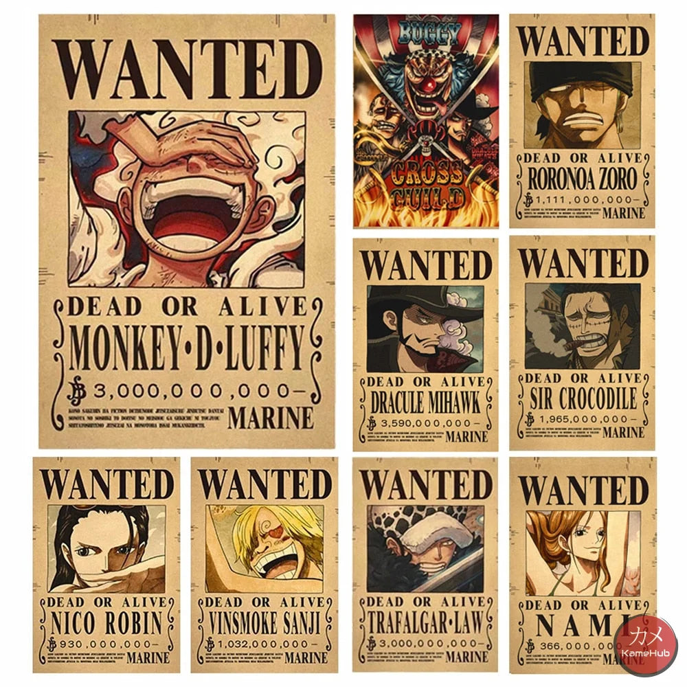 One Piece - Wanted Dead or Alive Poster – KameHub