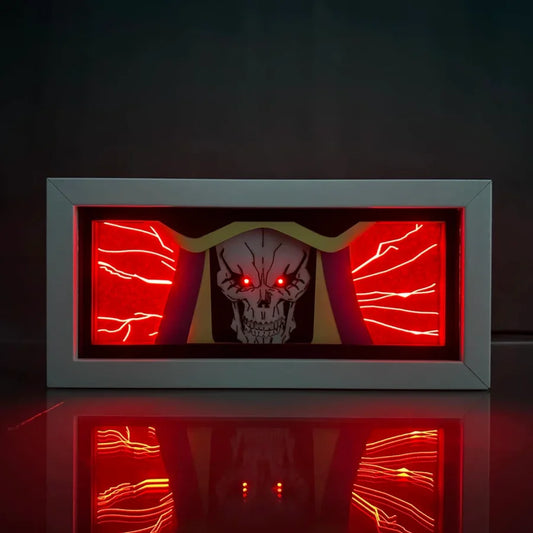 Overlord - Albedo e Ainz Ooal Gown Light Box 3D con Luce Led Gadget