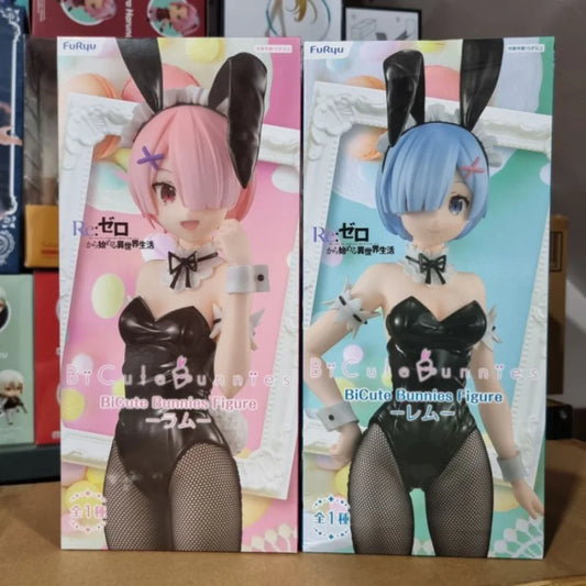 Re:zero Starting Life In Another World - Ram E Rem Bunny Girl Black Originale Furyu Action Figure