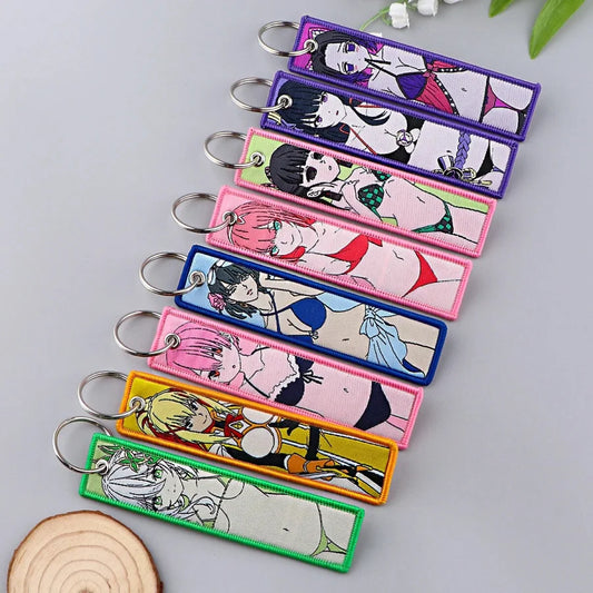 Waifu Material - Portachiavi Anime Con Ricamo Accessori