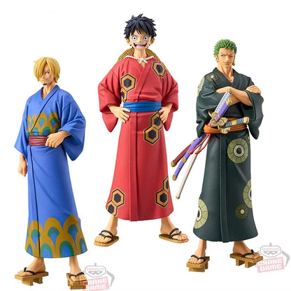 One Piece - Luffy Sanji e Zoro Action Figure Bandai Banpresto DXF