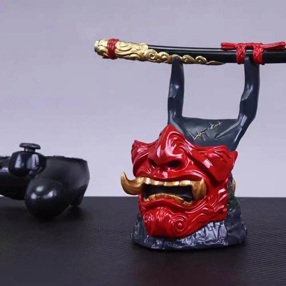 Ghost of Tsushima - Samurai Oni Mask Stand Controller and Headphone Holder