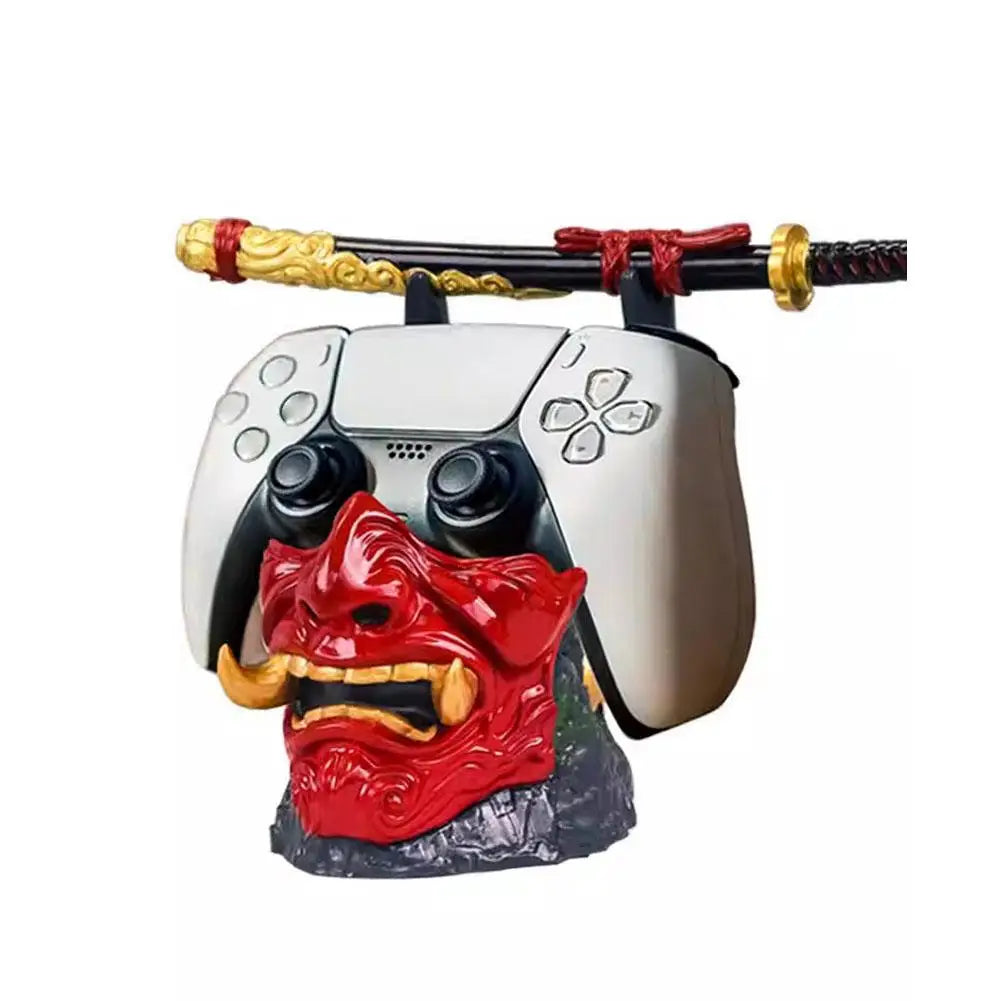 Ghost of Tsushima - Samurai Oni Mask Stand Controller and Headphone Holder