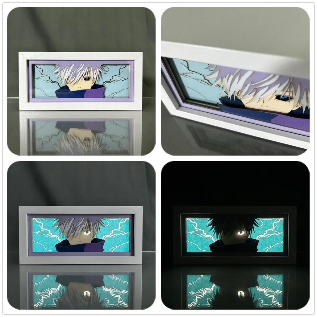 Jujutsu Kaisen - Gojo e Sukuna Light Box 3D con Luce Led