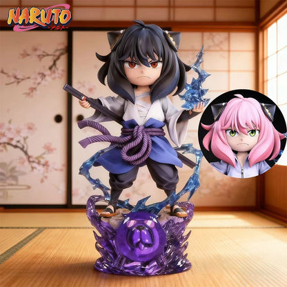 Spy x Family X Naruto Shippuden - Anya Forger Uchiha Sasuke Cosplay Action Figure