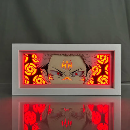 Jujutsu Kaisen - Gojo e Sukuna Light Box 3D con Luce Led