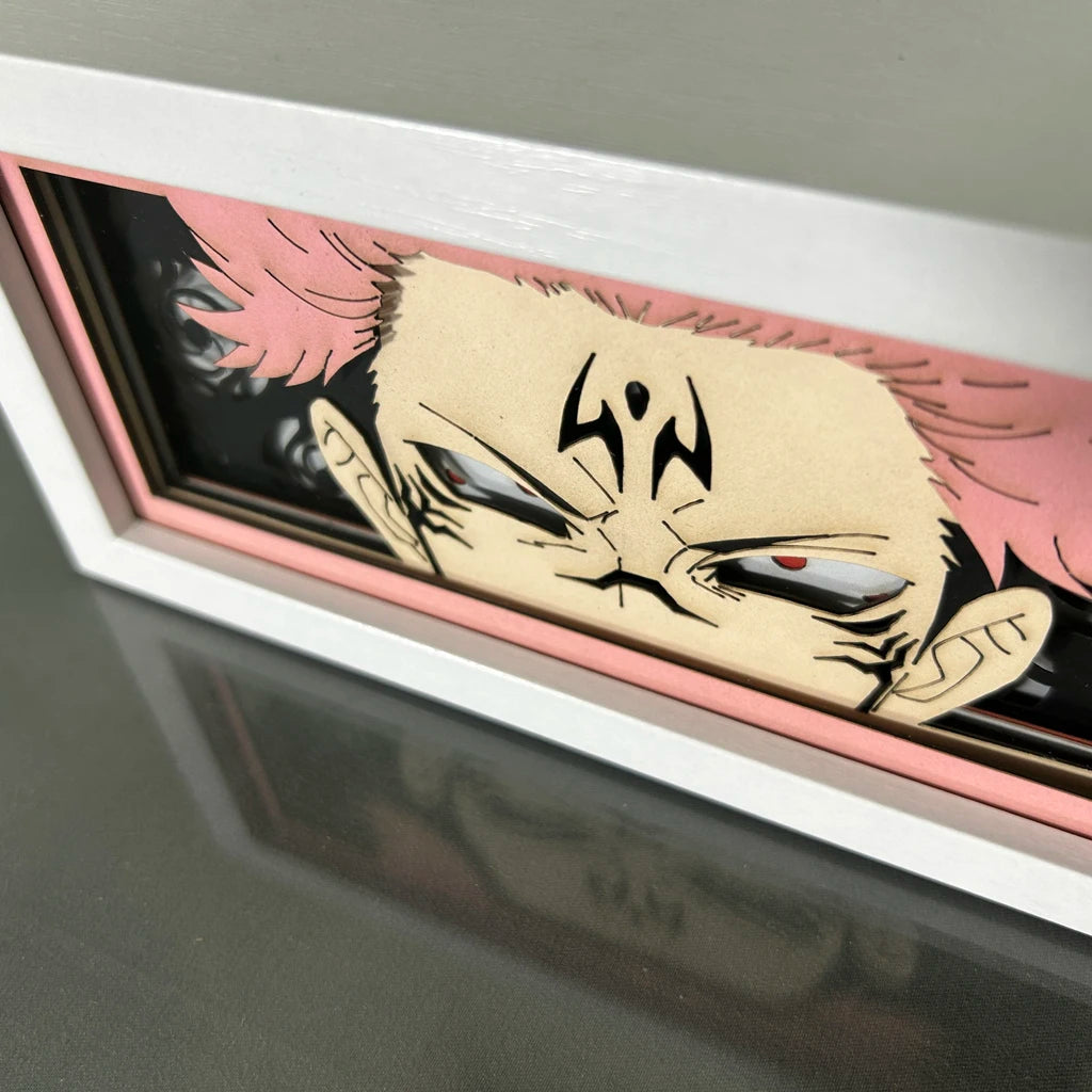 Jujutsu Kaisen - Gojo e Sukuna Light Box 3D con Luce Led