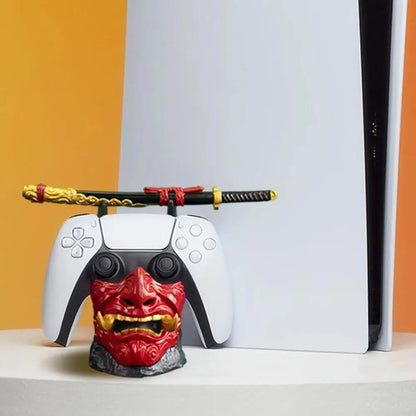 Ghost of Tsushima - Samurai Oni Mask Stand Controller and Headphone Holder