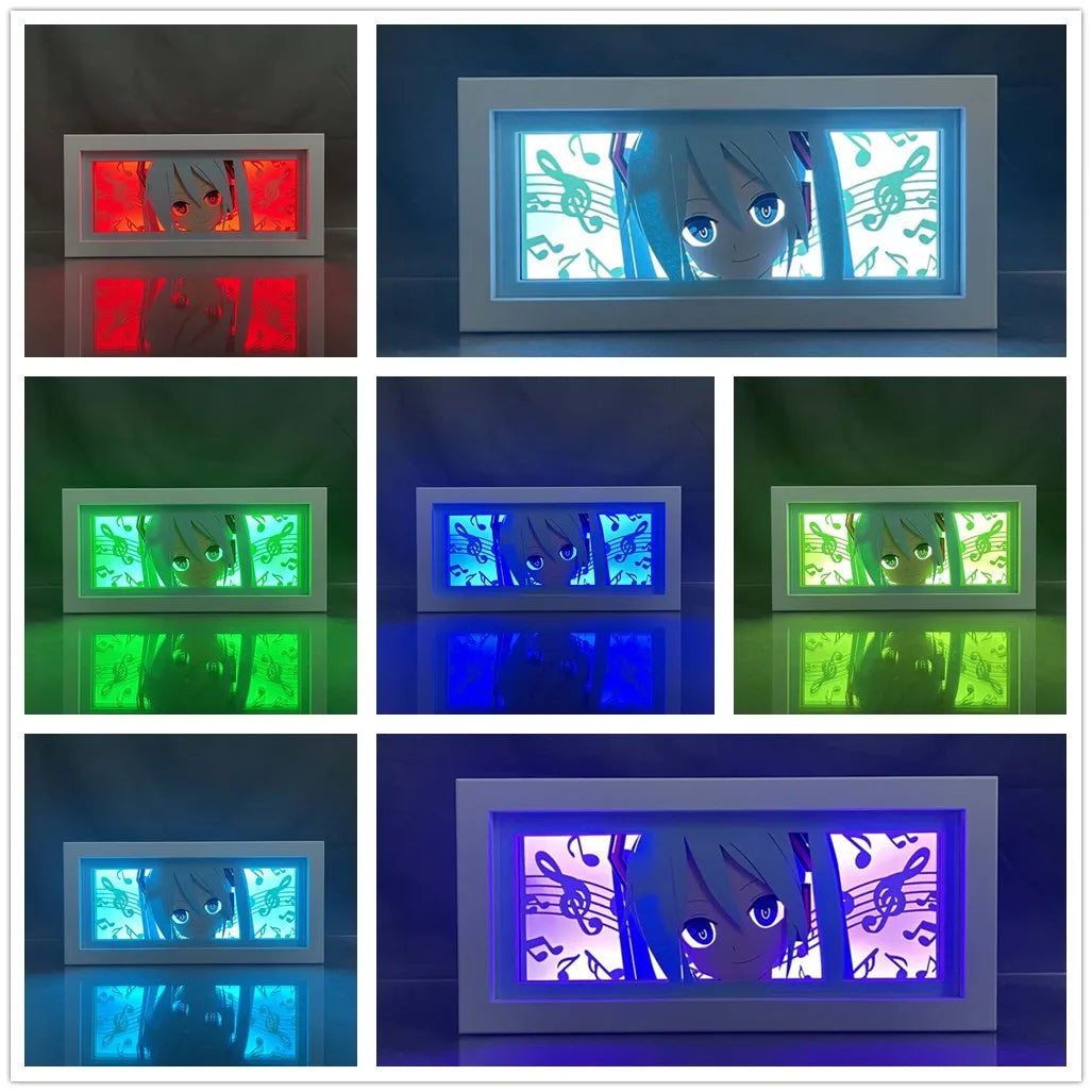 Vocaloid - Hatsune Miku Light Box 3D con Luce Led