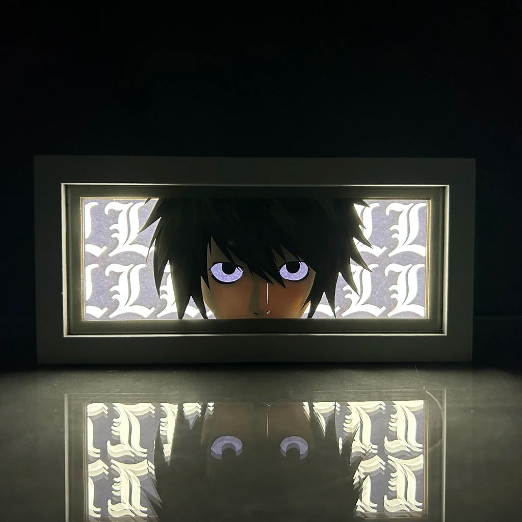 Death Note - Light Yagami e L Lawliet Light Box 3D con Luce Led