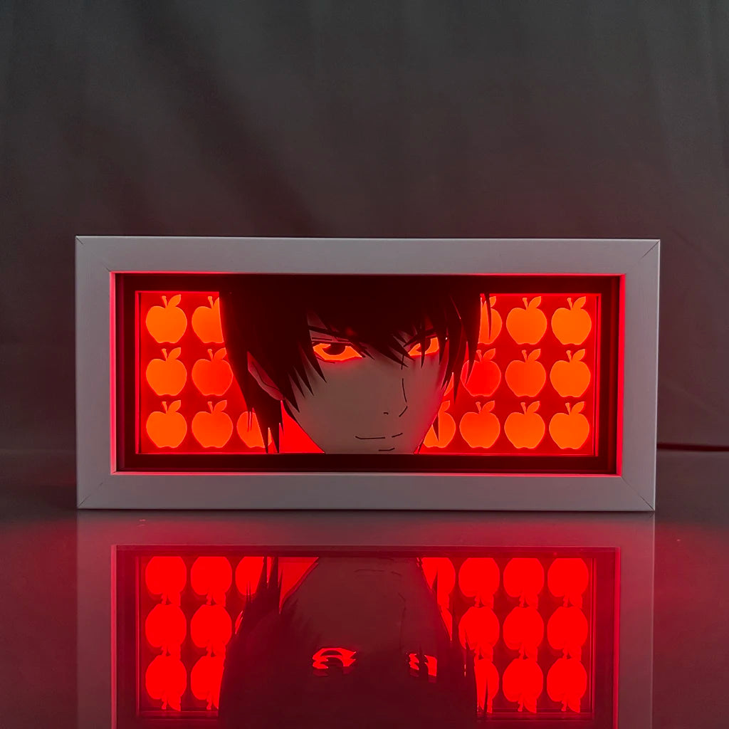 Death Note - Light Yagami e L Lawliet Light Box 3D con Luce Led