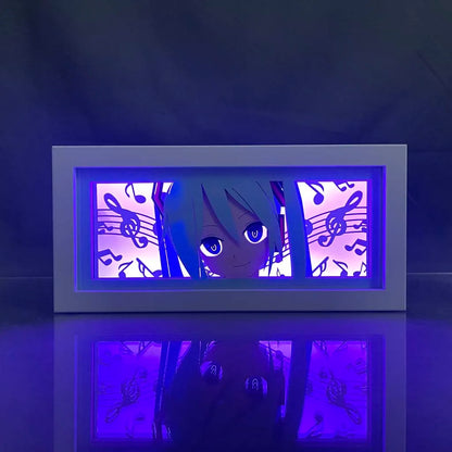 Vocaloid - Hatsune Miku Light Box 3D con Luce Led