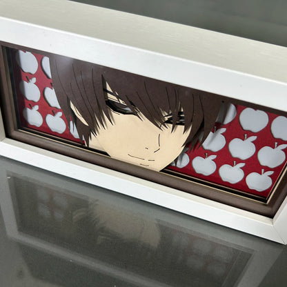 Death Note - Light Yagami e L Lawliet Light Box 3D con Luce Led