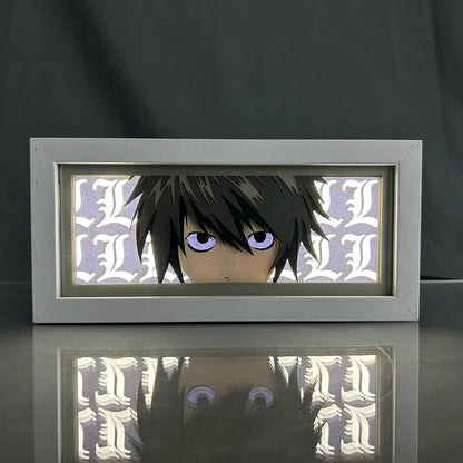 Death Note - Light Yagami e L Lawliet Light Box 3D con Luce Led