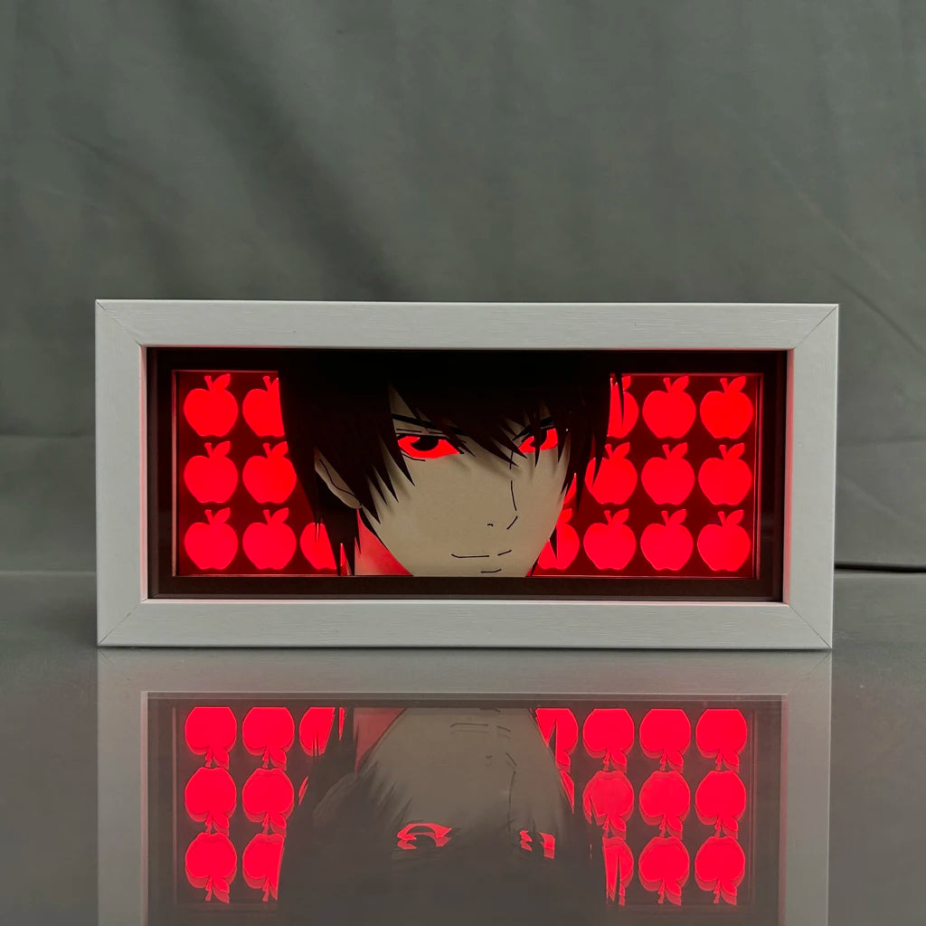 Death Note - Light Yagami e L Lawliet Light Box 3D con Luce Led