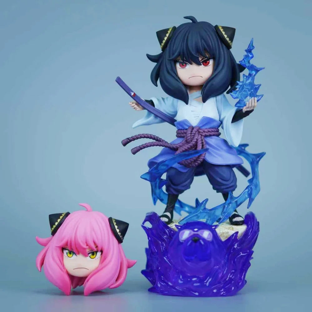 Spy x Family X Naruto Shippuden - Anya Forger Uchiha Sasuke Cosplay Action Figure