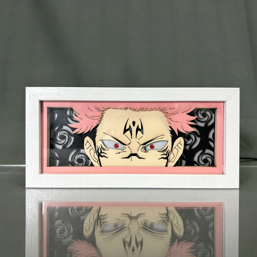 Jujutsu Kaisen - Gojo e Sukuna Light Box 3D con Luce Led