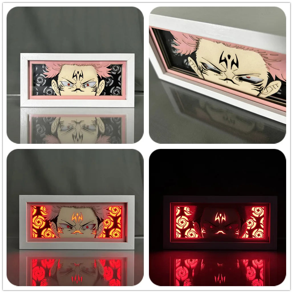 Jujutsu Kaisen - Gojo e Sukuna Light Box 3D con Luce Led