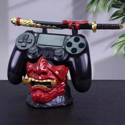 Ghost of Tsushima - Samurai Oni Mask Stand Controller and Headphone Holder