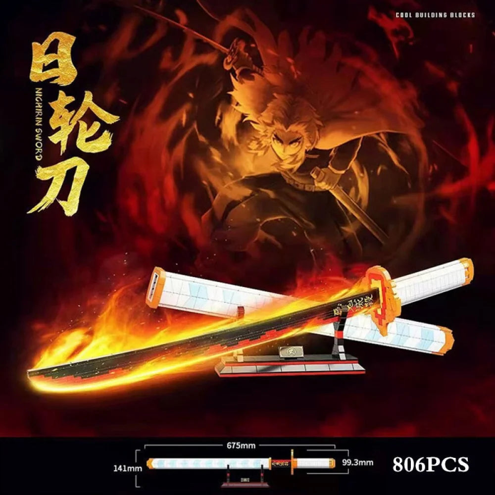 Anime - Katane E Spade In Mattoncini Stile Lego Glow The Dark &