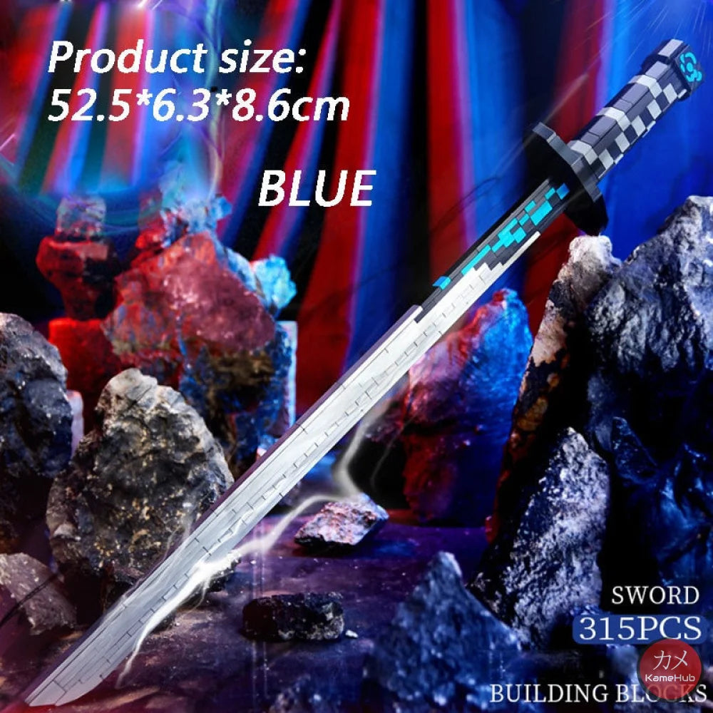 Anime - Katane E Spade In Mattoncini Stile Lego Glow The Dark Demon Slayer 1 Base &