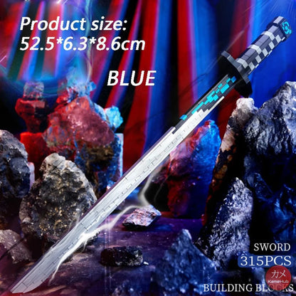 Anime - Katane E Spade In Mattoncini Stile Lego Glow The Dark Demon Slayer 1 Base &
