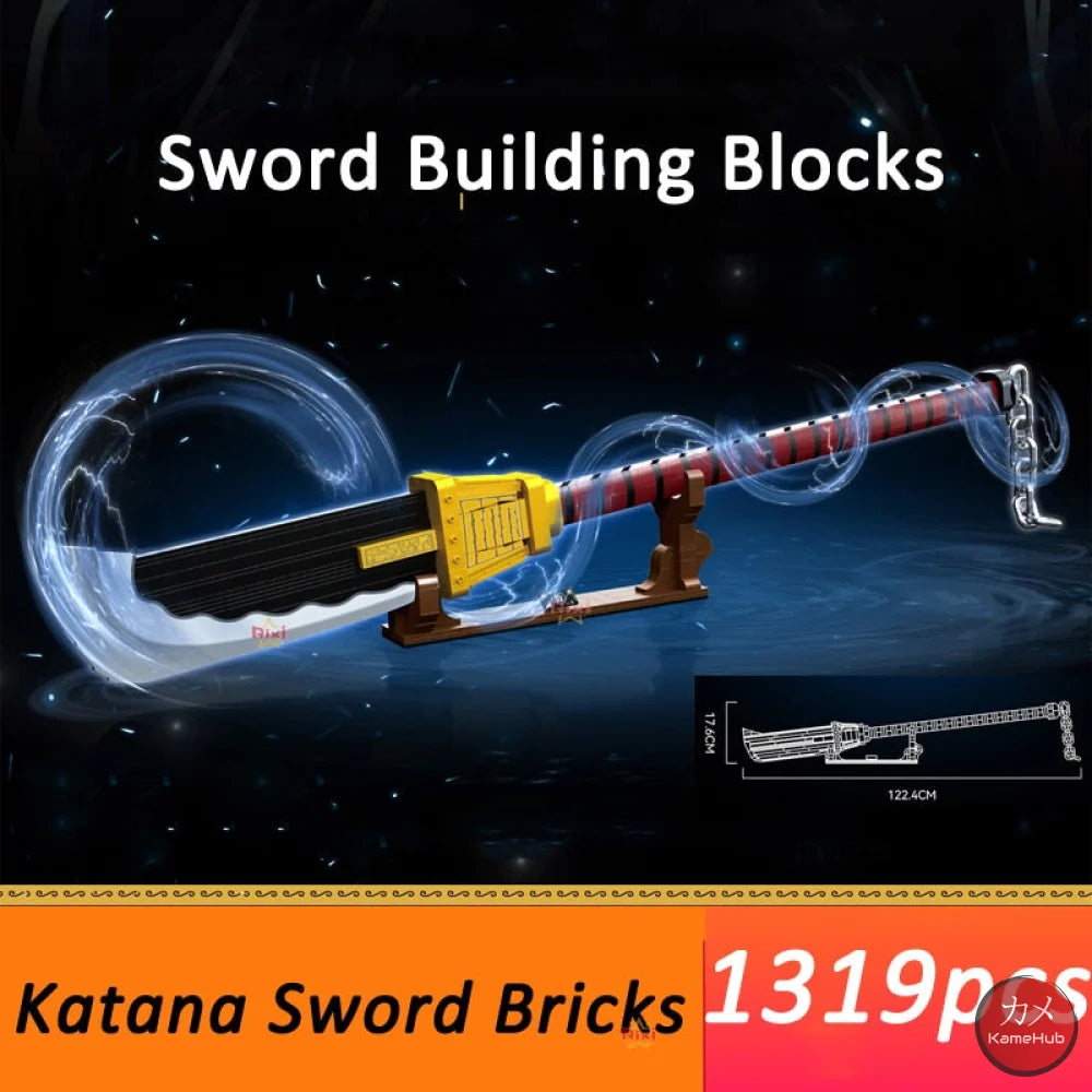 Anime - Katane E Spade In Mattoncini Stile Lego Glow The Dark Edward New Gate Barbabianca Non