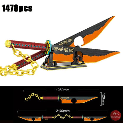 Anime - Katane E Spade In Mattoncini Stile Lego Glow The Dark Uzui Tengen Non Luminosa &