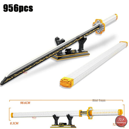 Anime - Katane E Spade In Mattoncini Stile Lego Glow The Dark Zenitsu Agatsuma Non Luminosa &