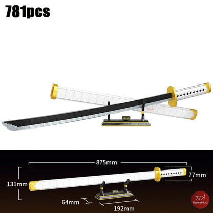 Anime - Katane E Spade In Mattoncini Stile Lego Glow The Dark Zoro 3 Non Luminosa &
