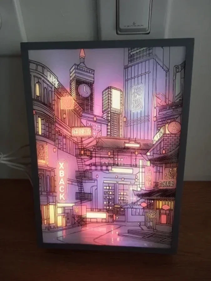 Anime - Quadro Luminoso 3D Con Luce Led Gadget