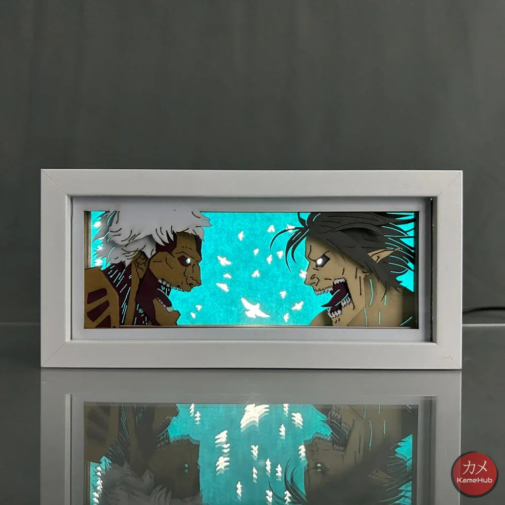 Attack on Titan / Shingeki no Kyojin - Light Box 3D con Luce Led Eren Vs Gigante Corazzato / 1 Colore Predefinito Gadget
