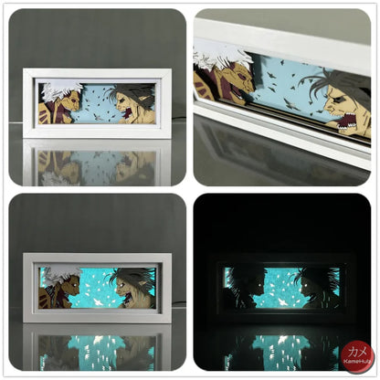 Attack on Titan / Shingeki no Kyojin - Light Box 3D con Luce Led Eren Vs Gigante Corazzato / 16 Colori con Telecomando