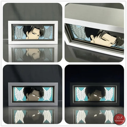 Attack on Titan / Shingeki no Kyojin - Light Box 3D con Luce Led Levi Ackerman / 16 Colori con Telecomando Gadget