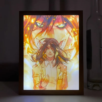 Attack On Titan / Shingeki No Kyojin - Quadro Luminoso 3D Con Luce Led Gadget