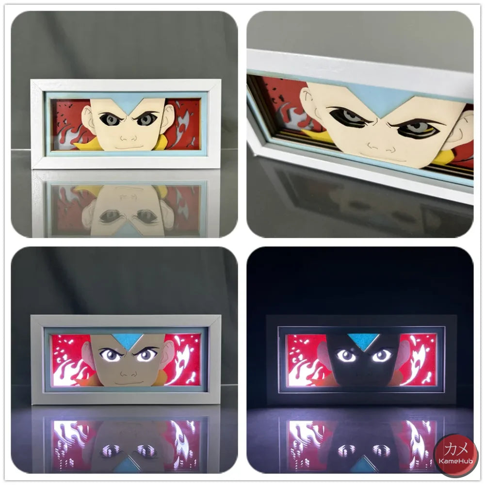 Avatar: The Last Airbender Light Box 3D con Luce Led Aang / 16 Colori con Telecomando Gadget