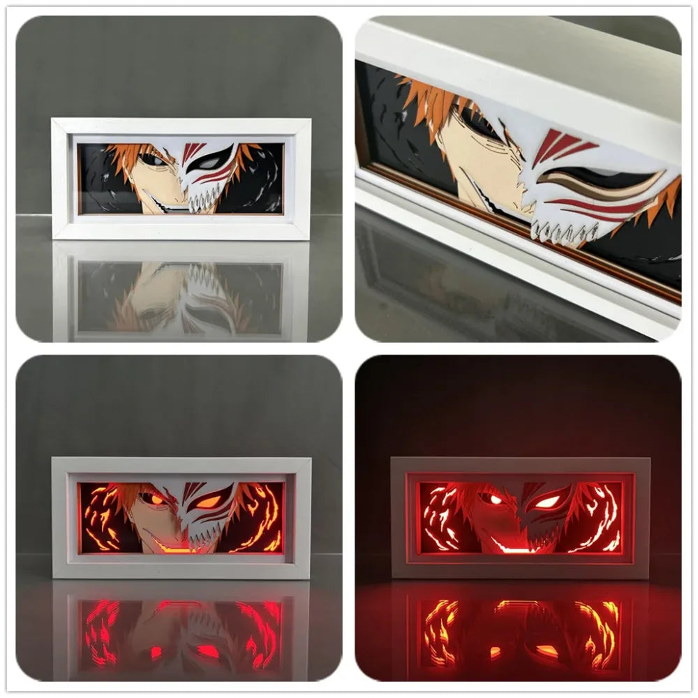 Bleach - Ichigo Ulquiorra e Aizen Light Box 3D con Luce Led Gadget