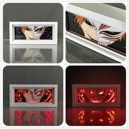 Bleach - Ichigo Ulquiorra e Aizen Light Box 3D con Luce Led Gadget