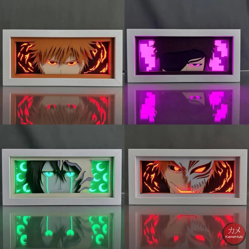 Bleach - Ichigo Ulquiorra e Aizen Light Box 3D con Luce Led Gadget