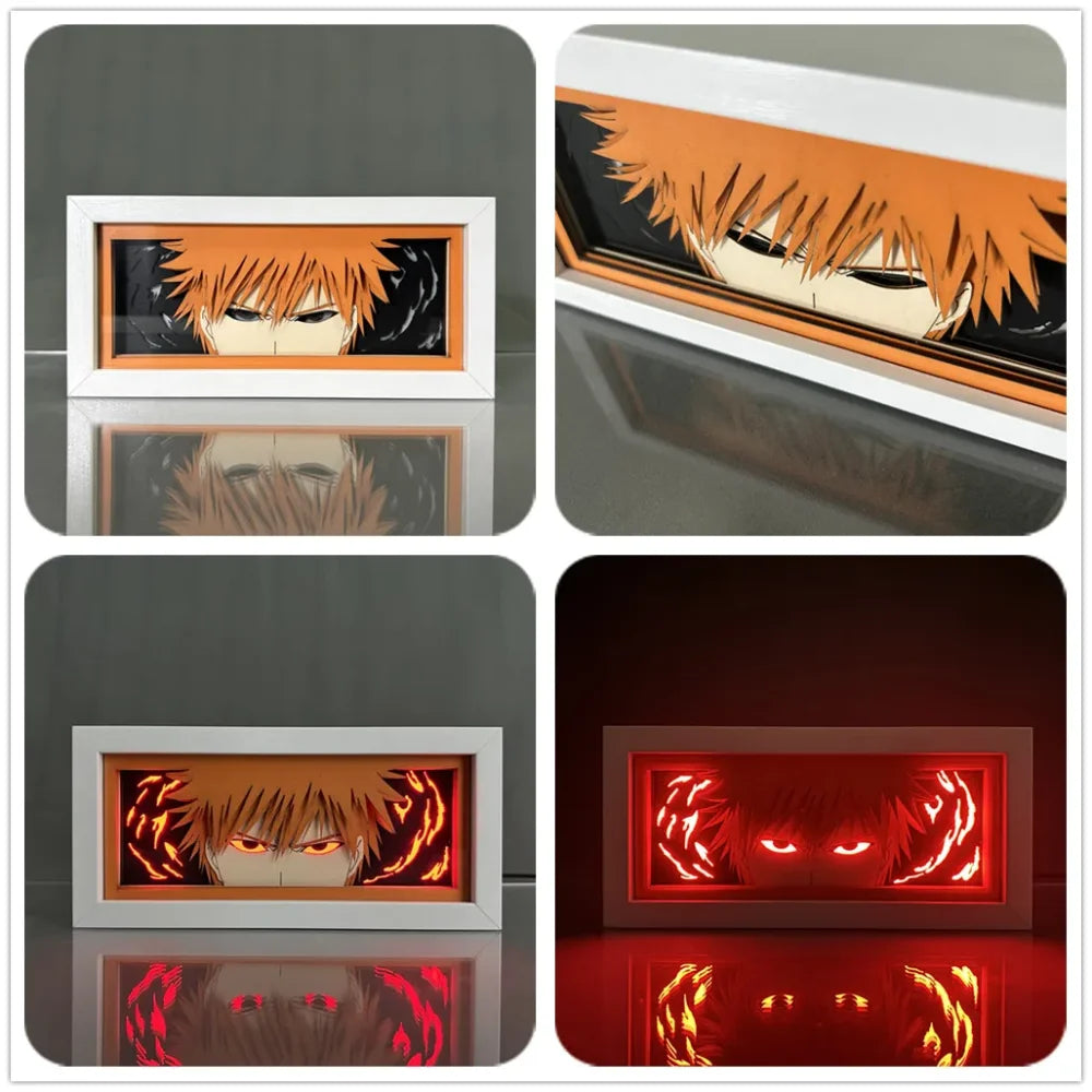 Bleach - Ichigo Ulquiorra e Aizen Light Box 3D con Luce Led Gadget