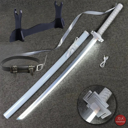 Bleach TYBW - Katana Zanpakuto con Luce LED - Ichigo - Tensa Zangetsu 1 KAtana Bianca e LED Bianco / 104cm-40inch