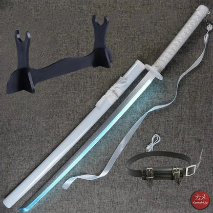 Bleach TYBW - Katana Zanpakuto con Luce LED - Rukia - Sode no Shirayuki Led Azzurro / 104cm-40inch - Katane & Spade
