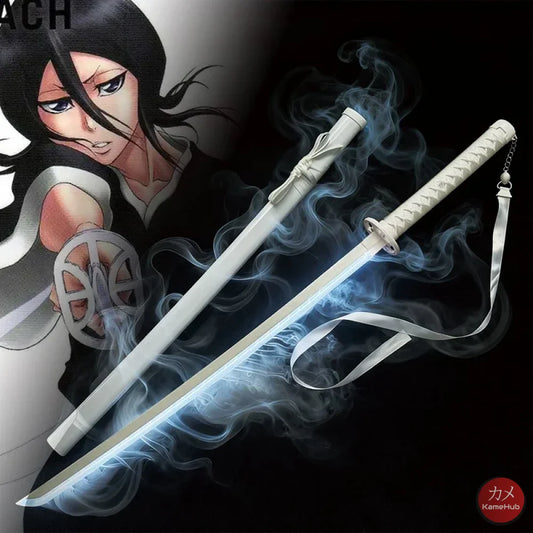 Bleach TYBW - Kuchiki Rukia Katana Zanpakuto con LED e Vapore - Rukia Sode no Shirayuki 104 cm / LED Multicolore e