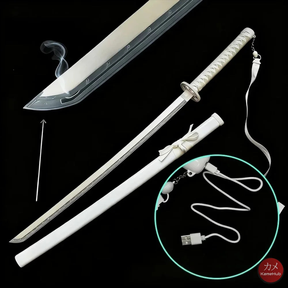 Bleach TYBW - Kuchiki Rukia Katana Zanpakuto con LED e Vapore - Rukia Sode no Shirayuki 104 cm / LED Multicolore e