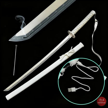 Bleach TYBW - Kuchiki Rukia Katana Zanpakuto con LED e Vapore - Rukia Sode no Shirayuki 104 cm / LED Multicolore e