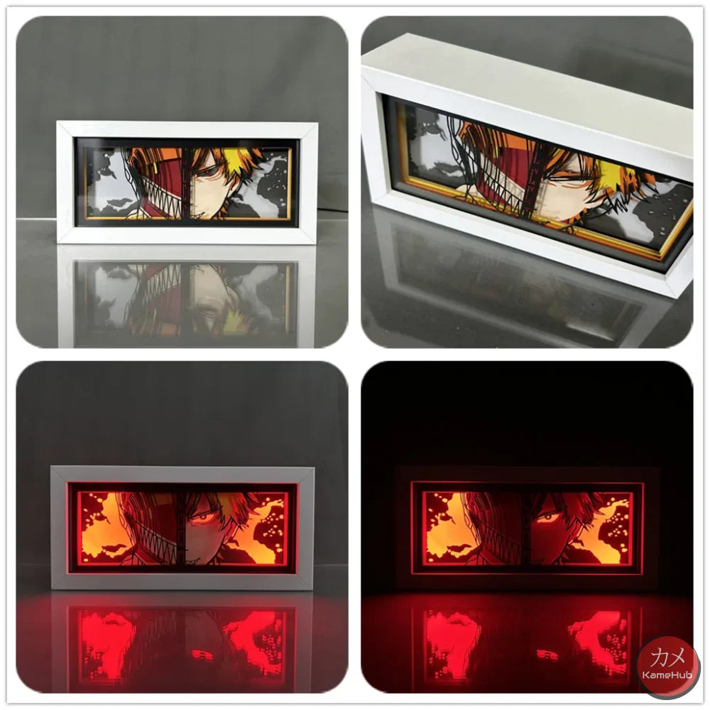Chainsaw Man - Denji e Power Light Box 3D con Luce Led Denji / 16 Colori con Telecomando Gadget